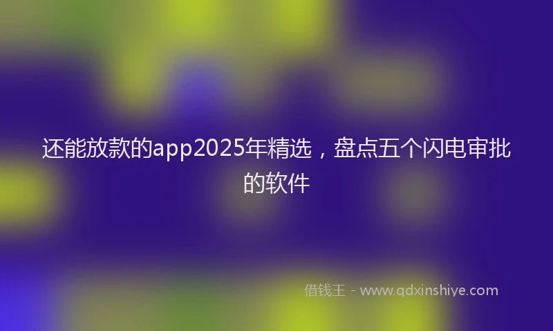还能放款的app2025年精选，盘点五个闪电审批的软件