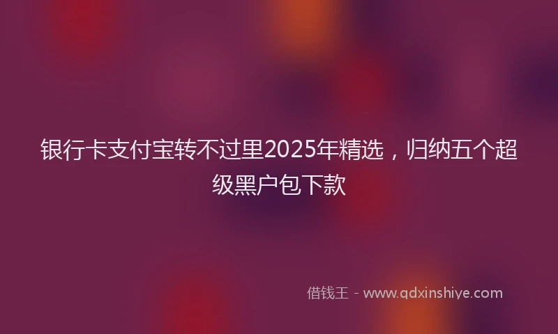 银行卡支付宝转不过里2025年精选，归纳五个超级黑户包下款