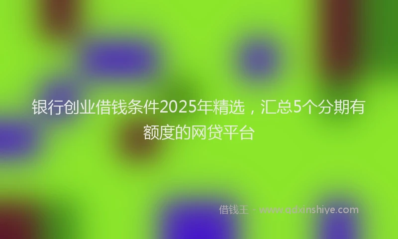 银行创业借钱条件2025年精选，汇总5个分期有额度的网贷平台