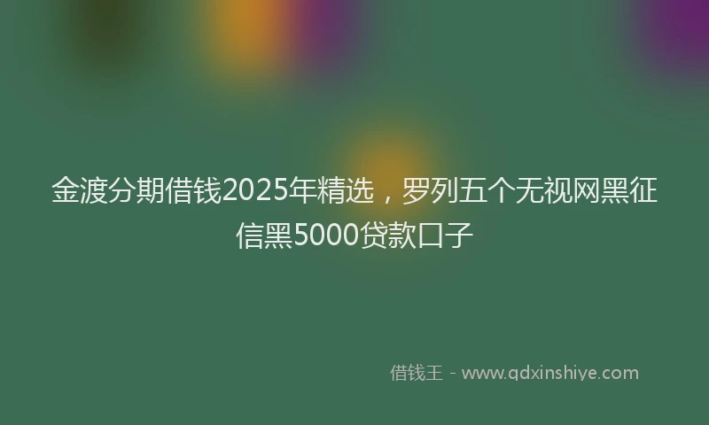 金渡分期借钱2025年精选，罗列五个无视网黑征信黑5000贷款口子