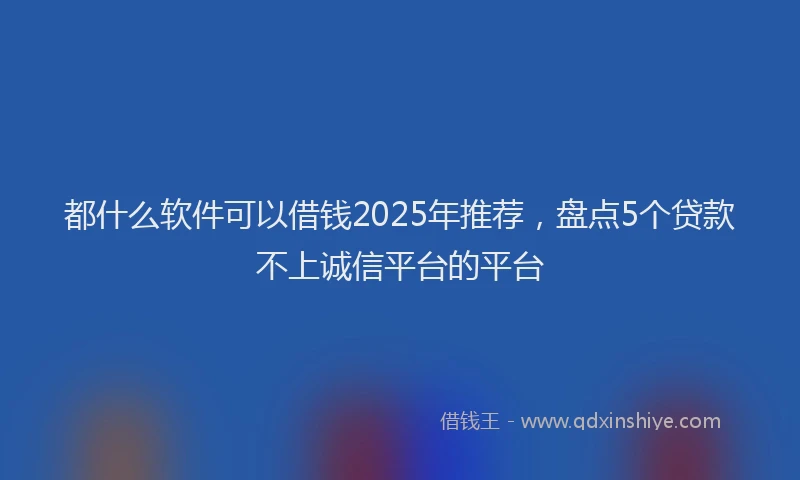 都什么软件可以借钱2025年推荐，盘点5个贷款不上诚信平台的平台