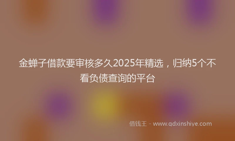 金蝉子借款要审核多久2025年精选，归纳5个不看负债查询的平台