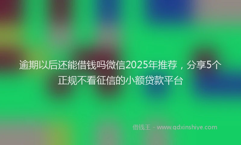 逾期以后还能借钱吗微信2025年推荐，分享5个正规不看征信的小额贷款平台