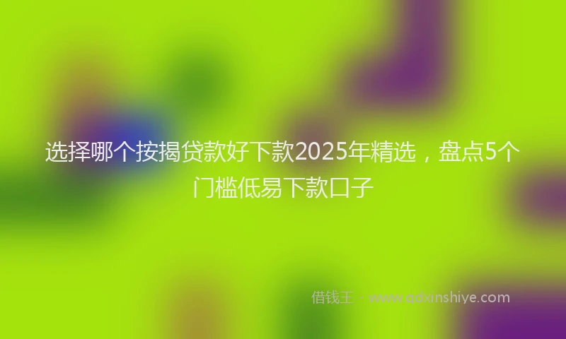 选择哪个按揭贷款好下款2025年精选，盘点5个门槛低易下款口子