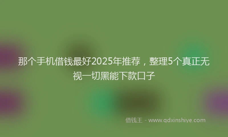 那个手机借钱最好2025年推荐，整理5个真正无视一切黑能下款口子