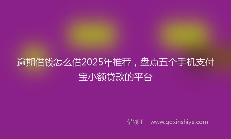 逾期借钱怎么借2025年推荐，盘点五个手机支付宝小额贷款的平台