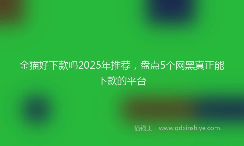 金猫好下款吗2025年推荐，盘点5个网黑真正能下款的平台