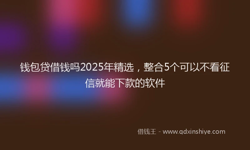 钱包贷借钱吗2025年精选，整合5个可以不看征信就能下款的软件
