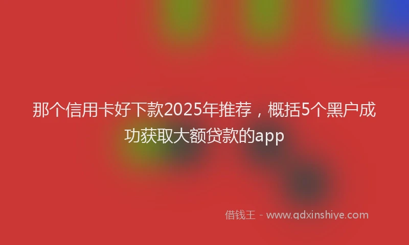 那个信用卡好下款2025年推荐，概括5个黑户成功获取大额贷款的app