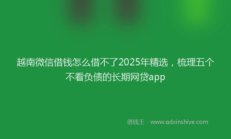 越南微信借钱怎么借不了2025年精选，梳理五个不看负债的长期网贷app