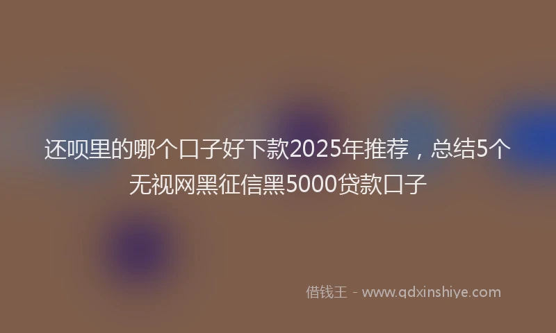 还呗里的哪个口子好下款2025年推荐，总结5个无视网黑征信黑5000贷款口子