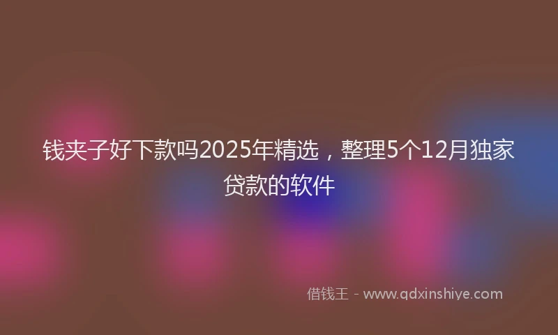 钱夹子好下款吗2025年精选，整理5个12月独家贷款的软件