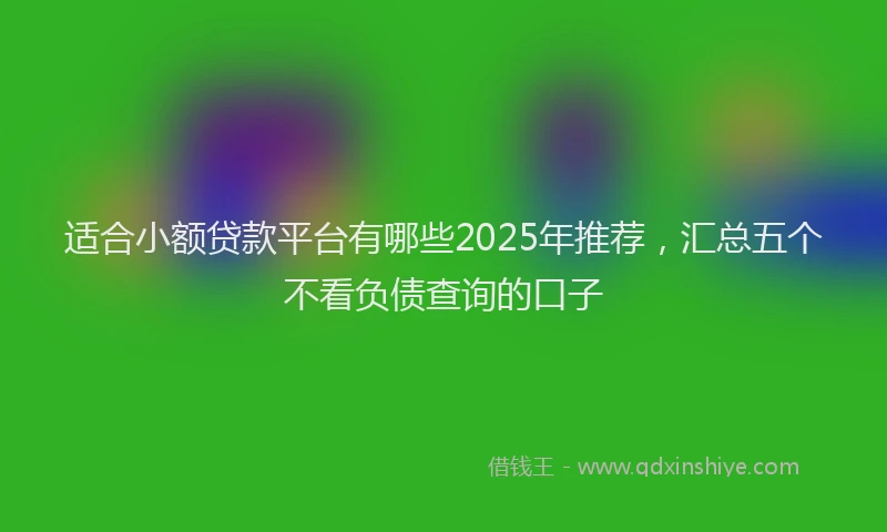 适合小额贷款平台有哪些2025年推荐，汇总五个不看负债查询的口子
