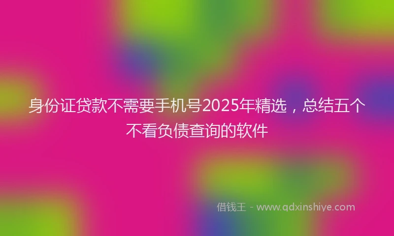 身份证贷款不需要手机号2025年精选，总结五个不看负债查询的软件