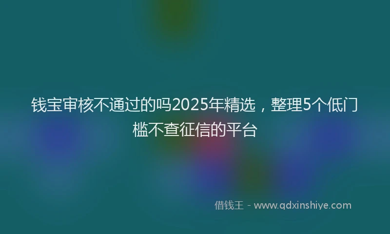 钱宝审核不通过的吗2025年精选，整理5个低门槛不查征信的平台