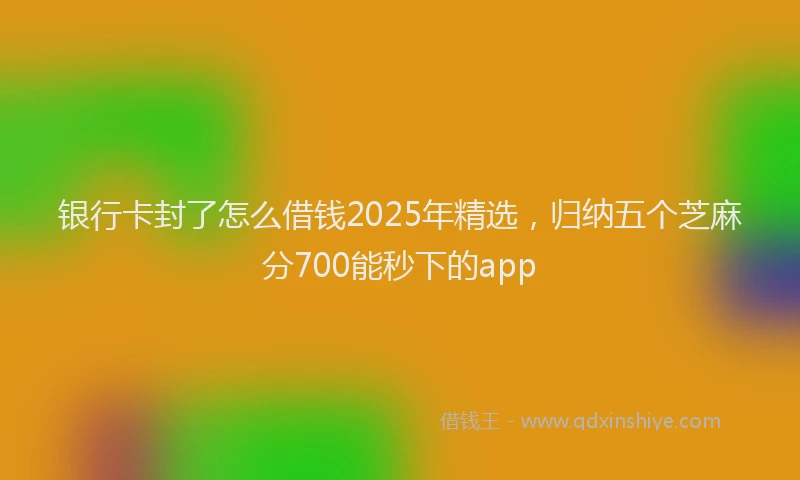 银行卡封了怎么借钱2025年精选，归纳五个芝麻分700能秒下的app