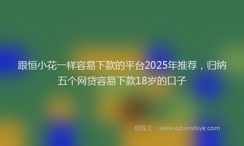 跟恒小花一样容易下款的平台2025年推荐，归纳五个网贷容易下款18岁的口子