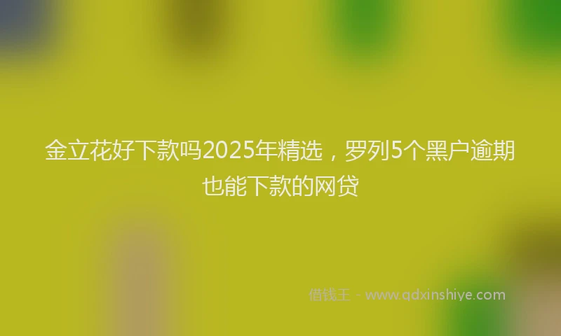 金立花好下款吗2025年精选，罗列5个黑户逾期也能下款的网贷