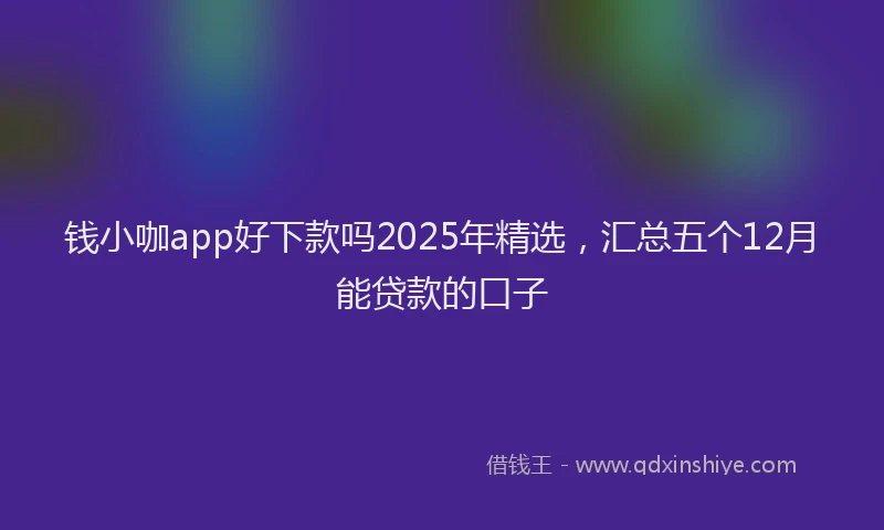 钱小咖app好下款吗2025年精选，汇总五个12月能贷款的口子