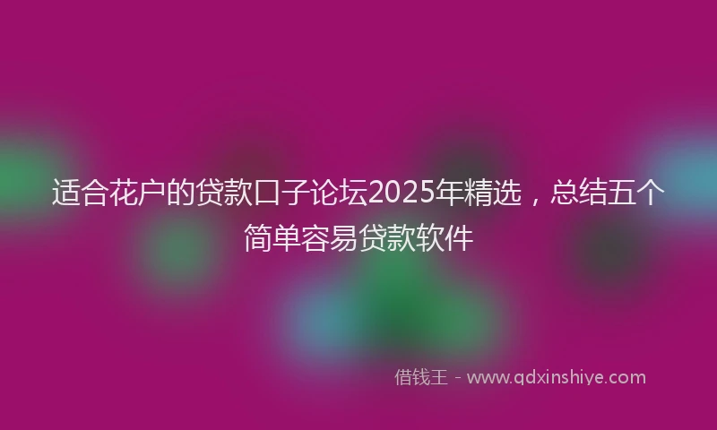 适合花户的贷款口子论坛2025年精选，总结五个简单容易贷款软件
