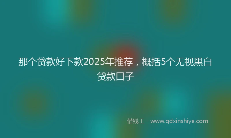 那个贷款好下款2025年推荐，概括5个无视黑白贷款口子