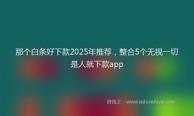 那个白条好下款2025年推荐，整合5个无视一切是人就下款app