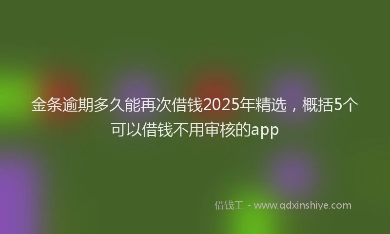 金条逾期多久能再次借钱2025年精选，概括5个可以借钱不用审核的app