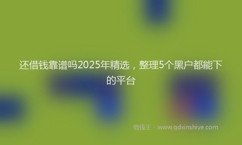 还借钱靠谱吗2025年精选，整理5个黑户都能下的平台