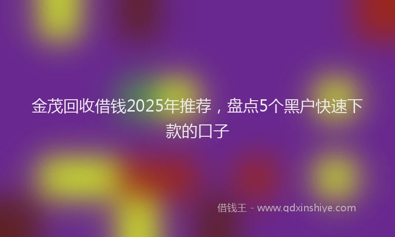 金茂回收借钱2025年推荐，盘点5个黑户快速下款的口子