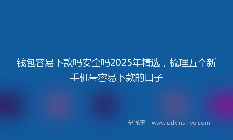 钱包容易下款吗安全吗2025年精选，梳理五个新手机号容易下款的口子