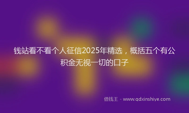 钱站看不看个人征信2025年精选，概括五个有公积金无视一切的口子