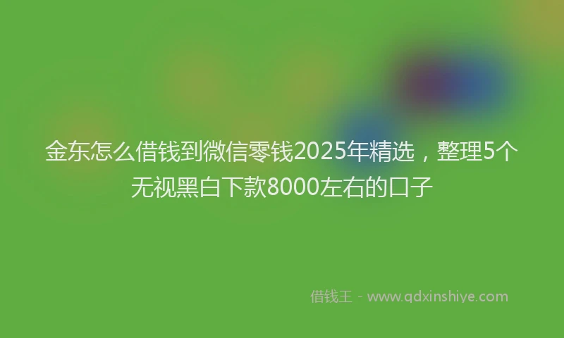 金东怎么借钱到微信零钱2025年精选，整理5个无视黑白下款8000左右的口子