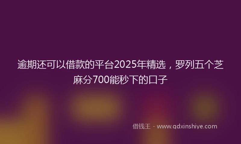 逾期还可以借款的平台2025年精选，罗列五个芝麻分700能秒下的口子