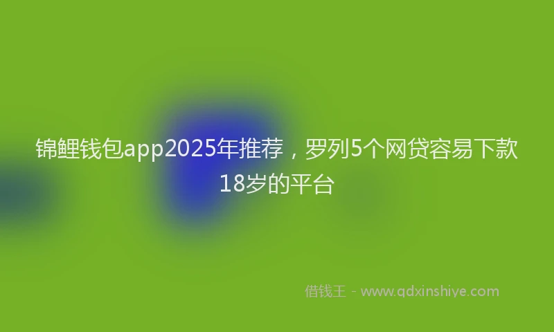 锦鲤钱包app2025年推荐，罗列5个网贷容易下款18岁的平台