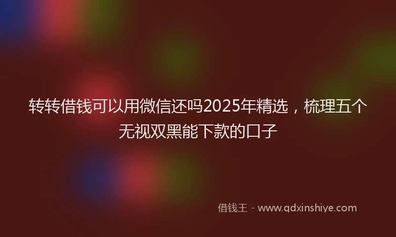 转转借钱可以用微信还吗2025年精选，梳理五个无视双黑能下款的口子
