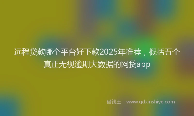 远程贷款哪个平台好下款2025年推荐，概括五个真正无视逾期大数据的网贷app