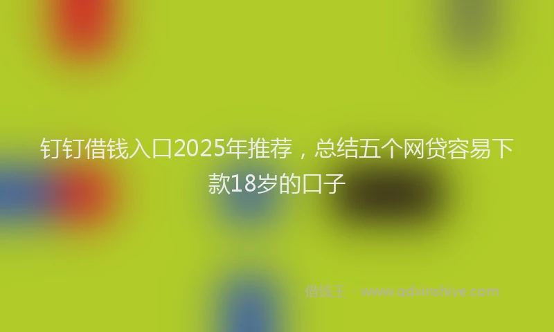 钉钉借钱入口2025年推荐，总结五个网贷容易下款18岁的口子