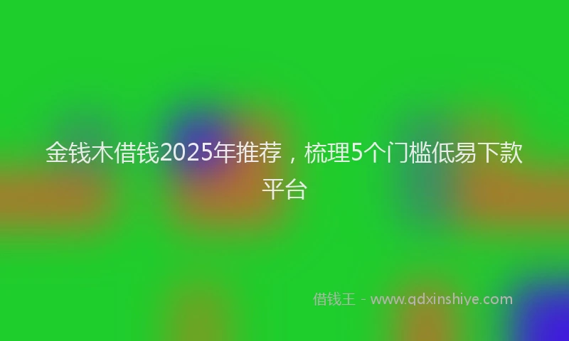 金钱木借钱2025年推荐，梳理5个门槛低易下款平台