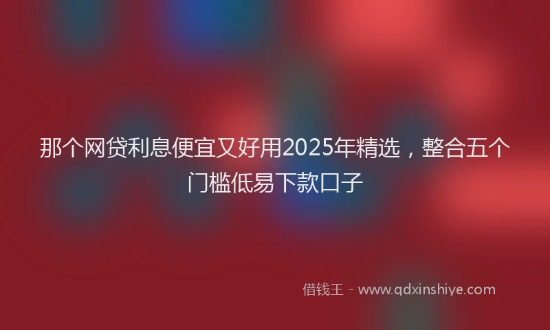 那个网贷利息便宜又好用2025年精选，整合五个门槛低易下款口子