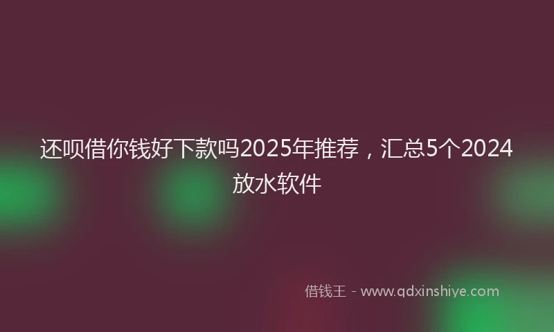 还呗借你钱好下款吗2025年推荐，汇总5个2024放水软件