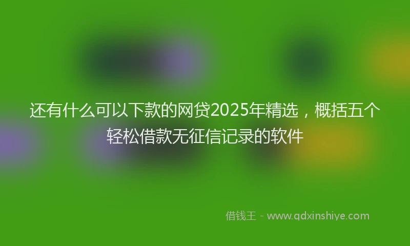 还有什么可以下款的网贷2025年精选，概括五个轻松借款无征信记录的软件