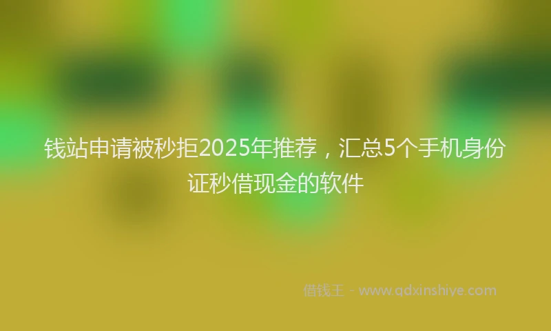 钱站申请被秒拒2025年推荐，汇总5个手机身份证秒借现金的软件