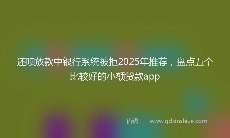 还呗放款中银行系统被拒2025年推荐，盘点五个比较好的小额贷款app