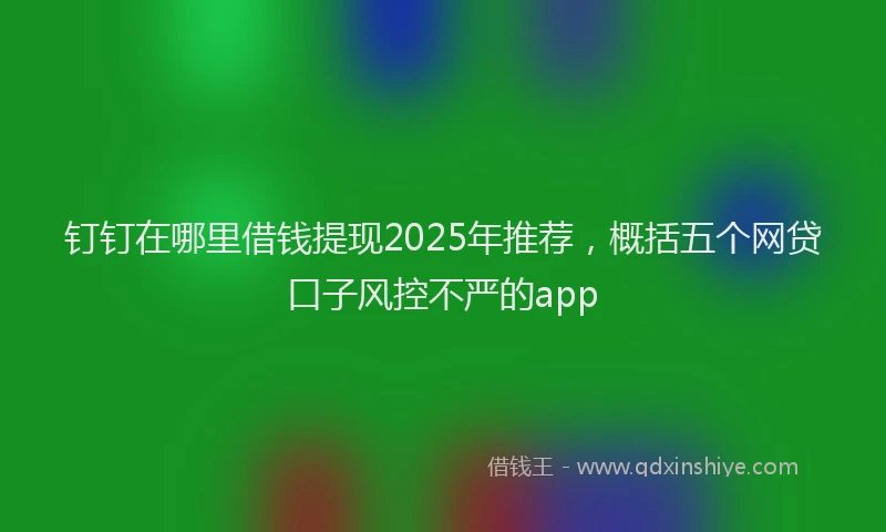 钉钉在哪里借钱提现2025年推荐，概括五个网贷口子风控不严的app