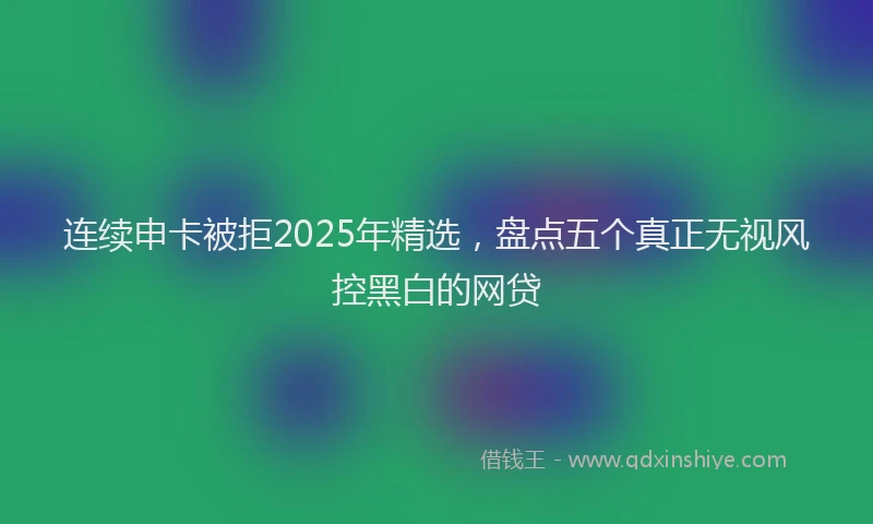 连续申卡被拒2025年精选，盘点五个真正无视风控黑白的网贷