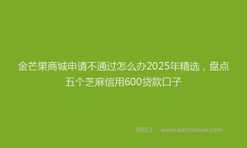 金芒果商城申请不通过怎么办2025年精选，盘点五个芝麻信用600贷款口子