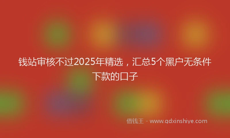 钱站审核不过2025年精选，汇总5个黑户无条件下款的口子
