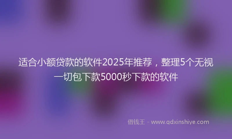 适合小额贷款的软件2025年推荐，整理5个无视一切包下款5000秒下款的软件