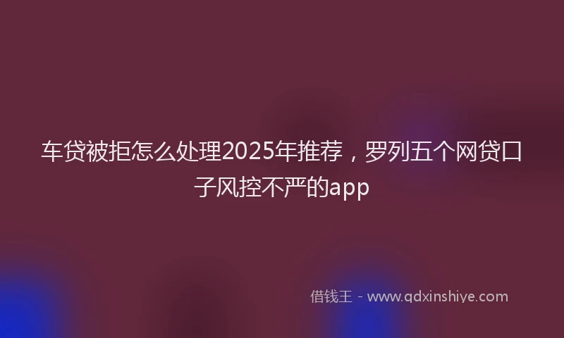 车贷被拒怎么处理2025年推荐，罗列五个网贷口子风控不严的app