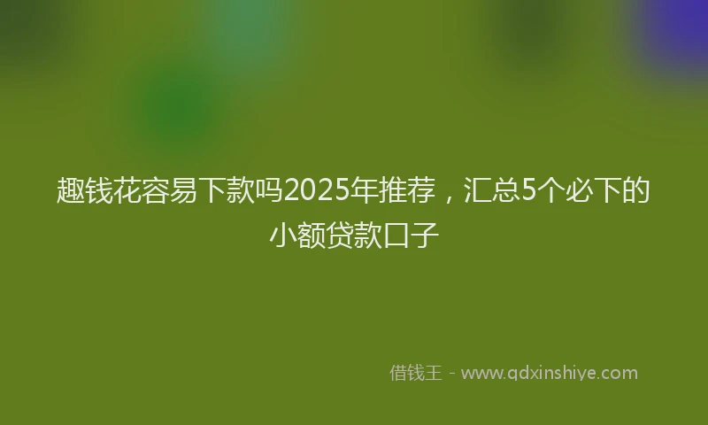 趣钱花容易下款吗2025年推荐，汇总5个必下的小额贷款口子